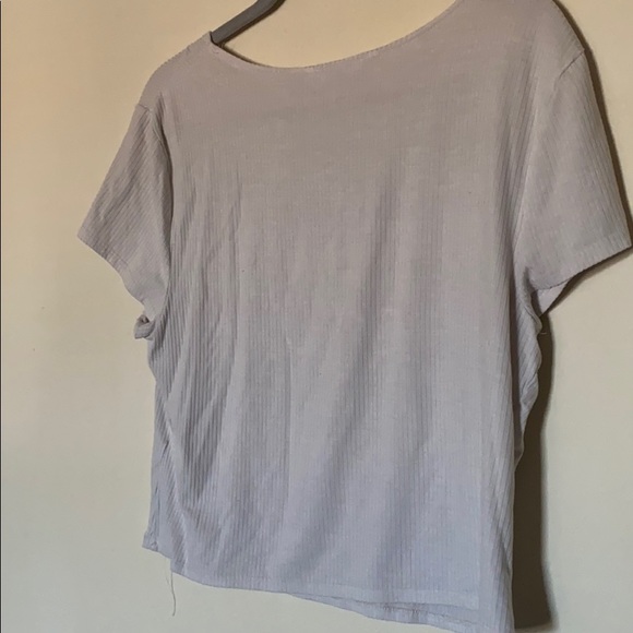 Popsugar White Ribbed Tee - Picture 3 of 3